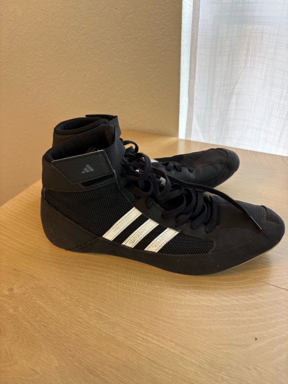 Adidas Havoc 2 Mens Size 9.5 Black White Athletic Wrestling Shoes Sneakers